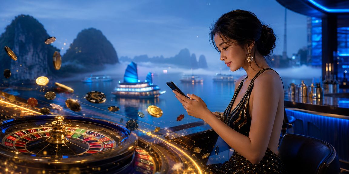 Bối cảnh Hạ Long với roulette gợi quy định sử dụng nền tảng giải trí