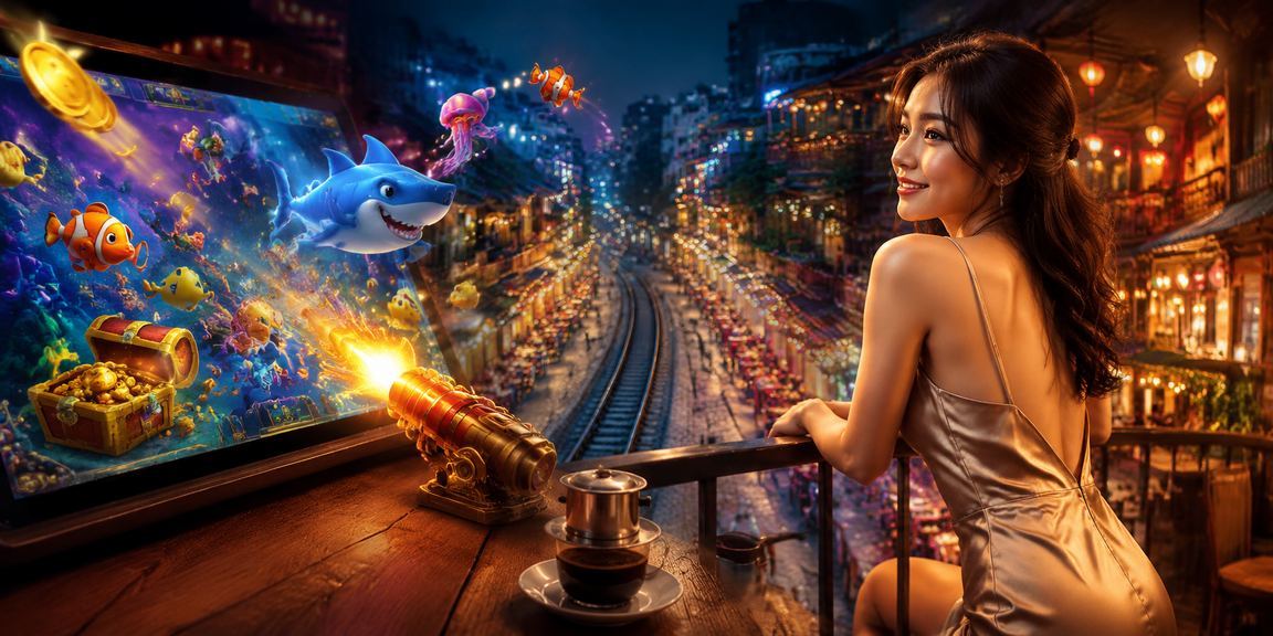 Khung cảnh Hà Nội với chủ đề bắn cá và giải trí casino trên thiết bị di động